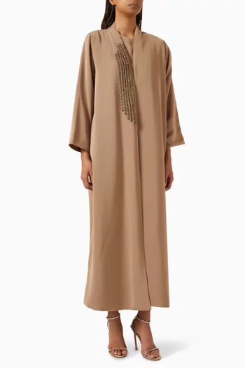 3-piece Bead Embellished Abaya Set