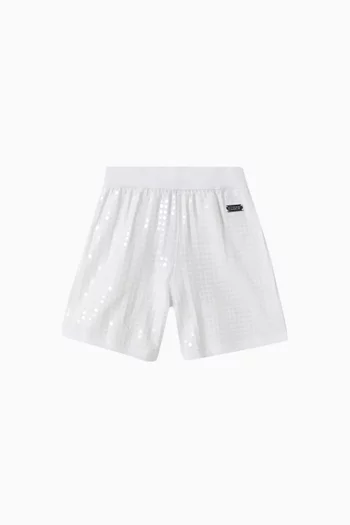Logo-plaque Shorts in Sequins
