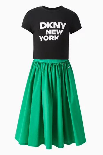 Logo Tape Midi Skirt