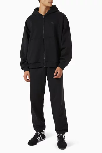 كنزة بغطاء رأس بريميوم إسنشالز وسحّاب كامل قطن