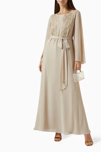 Embroidered Belted Kaftan