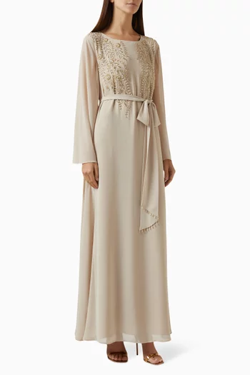 Embroidered Belted Kaftan