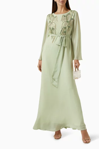 Embroidered Belted Kaftan