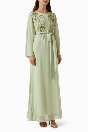 Embroidered Belted Kaftan