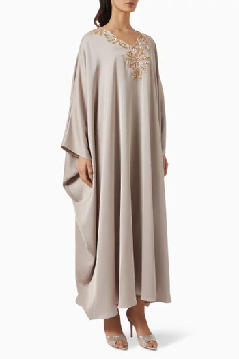 Abstract Floral Embellished Kaftan
