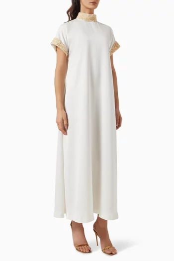 Embellished High-neck Maxi Dress