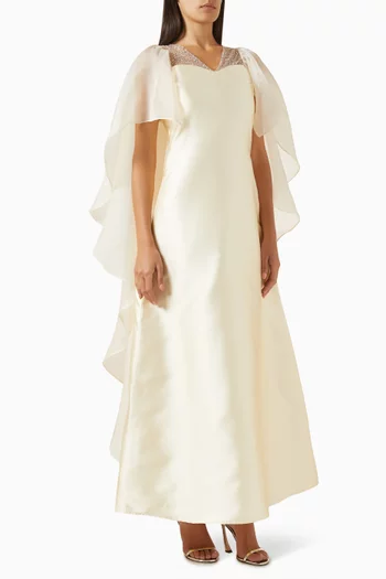 Sparkle Tulle A-line Maxi Dress in Satin