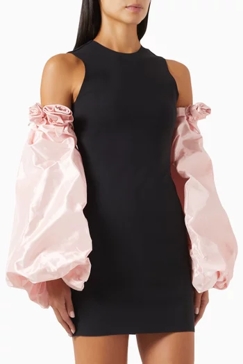 3D Floral-applique Mini Dress