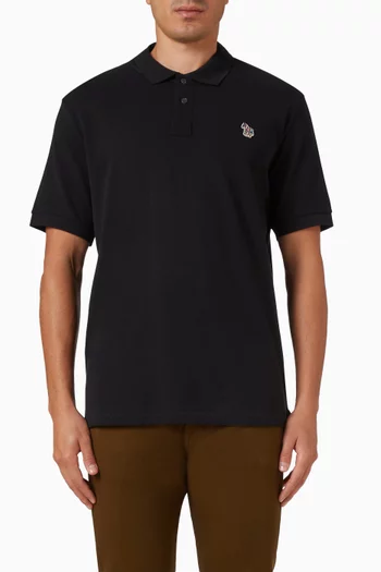 Zebra Logo Polo Shirt in Cotton Piqué