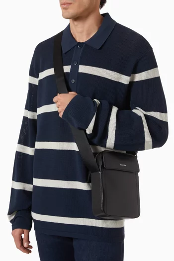 Sleek Reporter Bag in Faux Leather