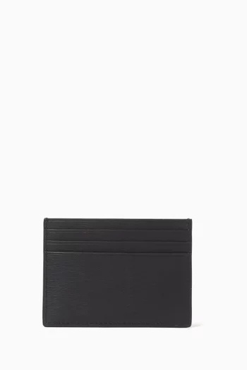 Logo Card Holder in Saffiano Leather