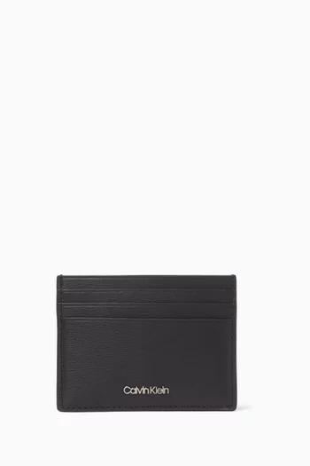 Logo Card Holder in Saffiano Leather