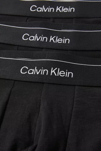 طقم بوكسر بشعار الماركة قطن مطاطي، 3 قطع