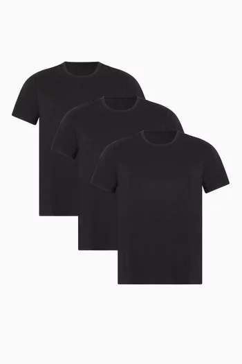 Crewneck T-shirt in Stretch-jersey, Set of 3
