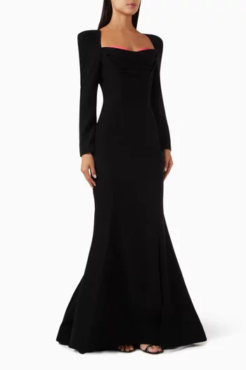 Peekaboo Structured Gown
