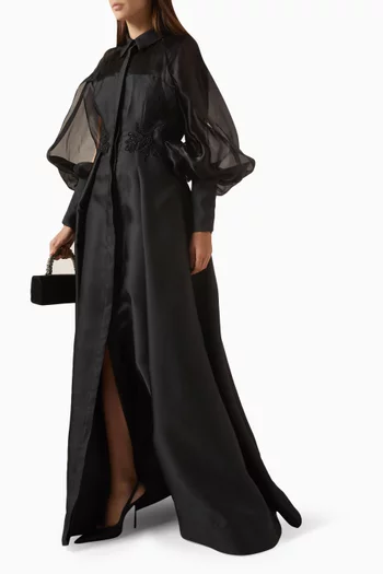 Puffy Sleeve Chemisier Gown