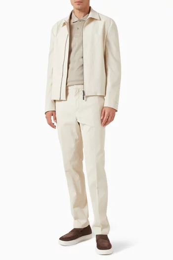 Tapered-fit Pants in Seersucker