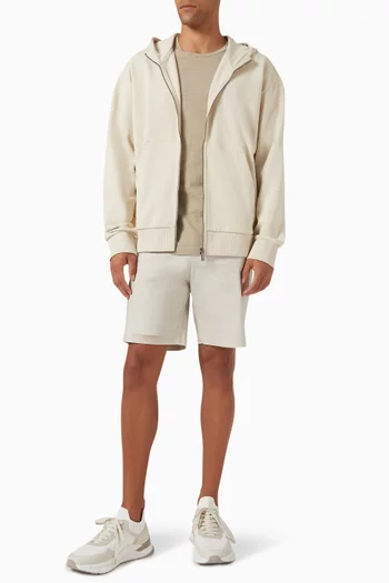 Logo-embroidered Zip Hoodie in Cotton