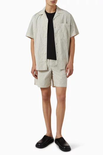 Short-sleeve Shirt in Cotton Poplin