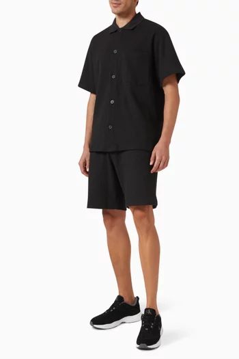 قميص بنمط جاكيت نسيج متشابك سميك قطن