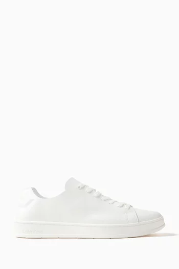 Low Top Lace Up Sneakers in Leather