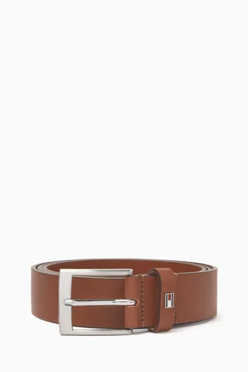 Enamel Flag Belt in Leather