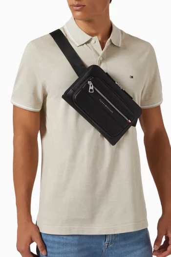 TH Central Metal Logo Belt Bag in Faux Leather