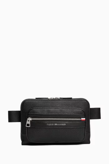 TH Central Metal Logo Belt Bag in Faux Leather