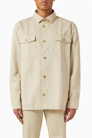 Smart Casual Performance Shirt Jacket in Cotton-blend