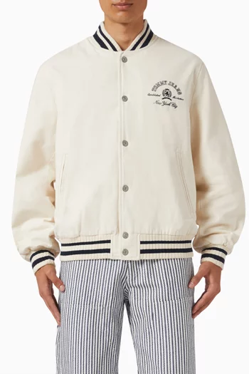 Logo Varsity Jacket in Cotton