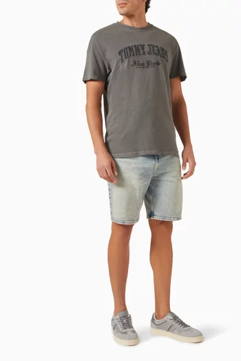 Isaac Relaxed Shorts in Cotton-denim