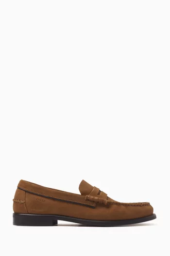 Classic Debossed Loafers in Suede