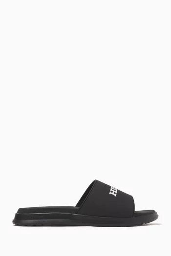 Dual Density Logo Pool Slides in Rubber