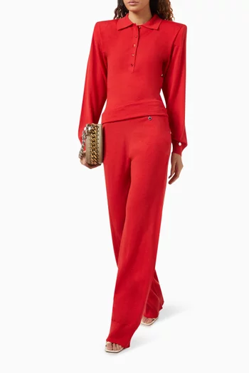 Knit Straight-leg Pants in Virgin Wool