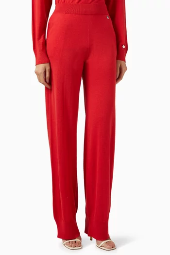 Knit Straight-leg Pants in Virgin Wool