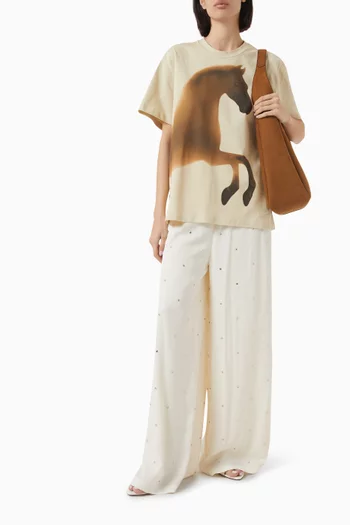 Crystal-embellished Pyjama Pants in Viscose