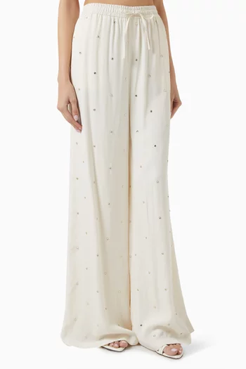 Crystal-embellished Pyjama Pants in Viscose