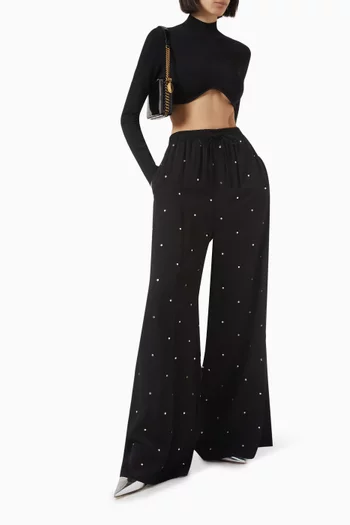 Crystal-embellished Pyjama Pants in Viscose