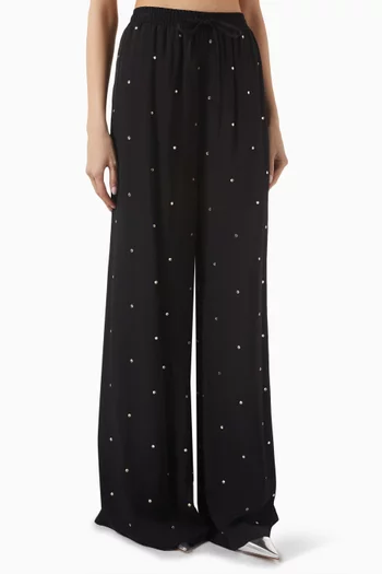 Crystal-embellished Pyjama Pants in Viscose