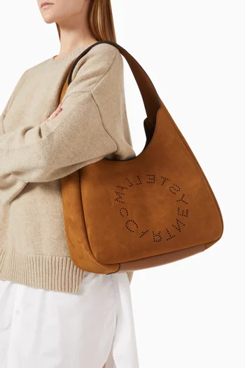 Logo Hobo Tote bag in Alter Suede