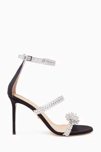 Lotus Flower 95 Crystal-embellished Sandals in Satin
