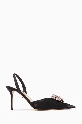Galaxy 85 Crystal-embellished Slingback Pumps in Tulle