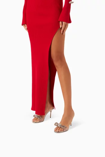 Double Stud Bow 85 Mule Sandals in PVC