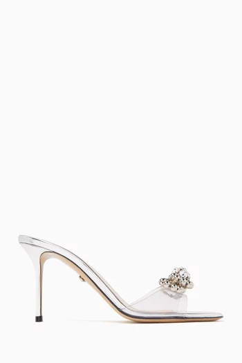 Double Stud Bow 85 Mule Sandals in PVC