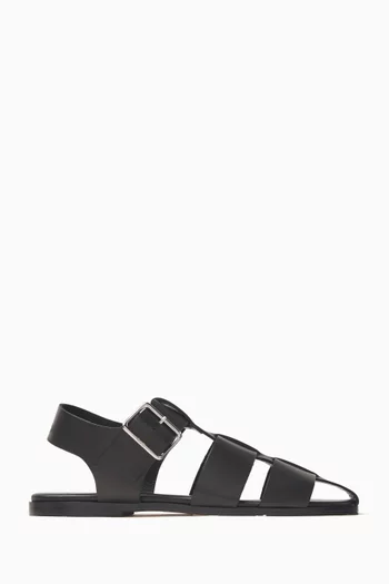 Whit Buckle Sandals in Leather