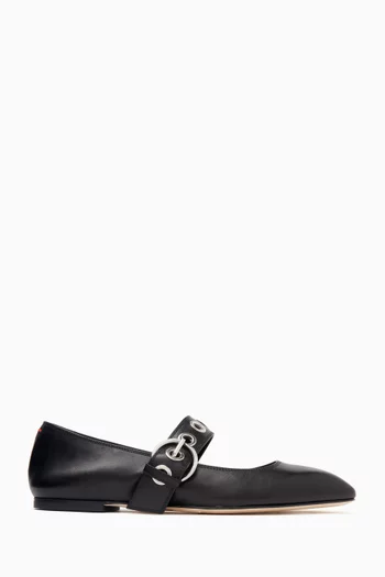 Uma Mary Jane Flats in Leather