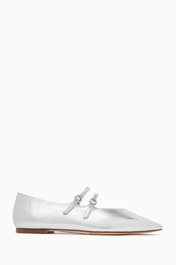Franny Ballet Flats in Metallic Leather