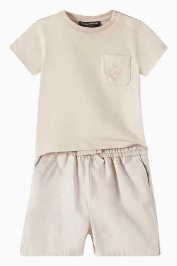 Logo Embroidered Graphic T-shirt in Cotton