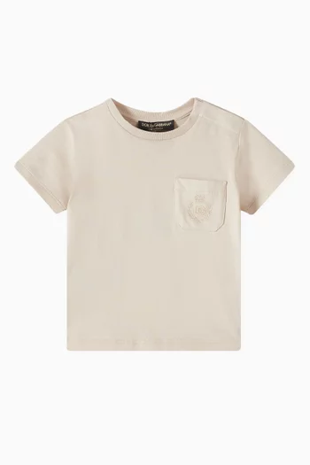 Logo Embroidered Graphic T-shirt in Cotton
