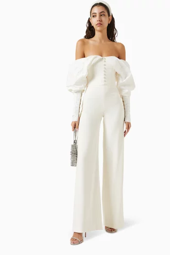 Dahlia Jumpsuit in Crepe & Silk Taffeta